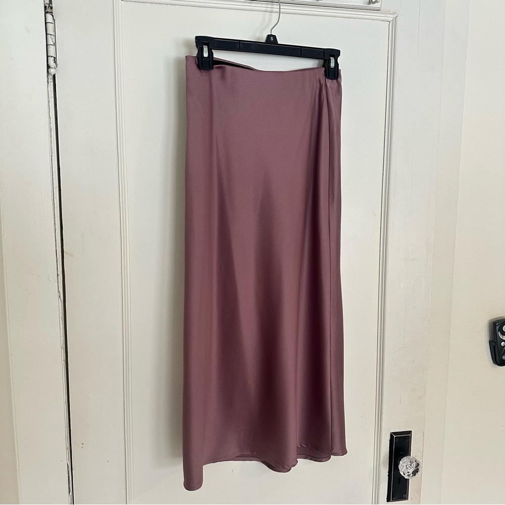 a new day Mauve Satin Maxi Skirt